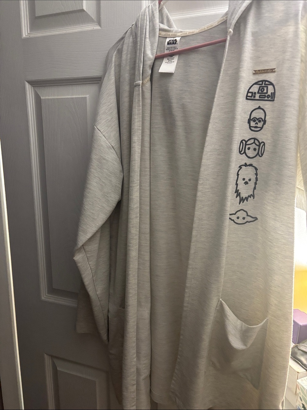 Star Wars Light Gray cardigan with Front Pockets from Disney size 1x